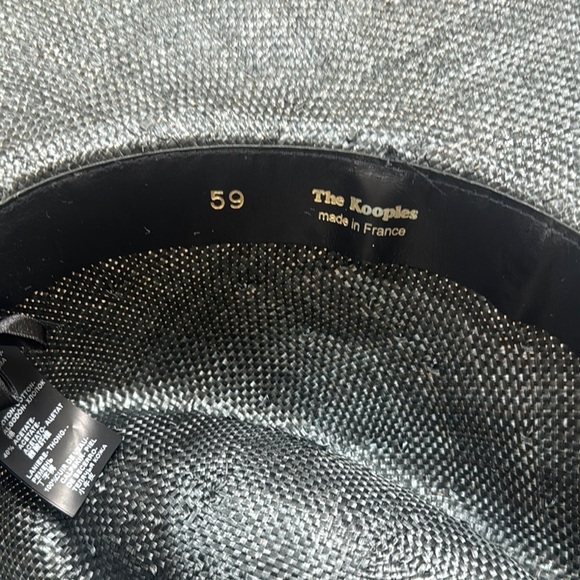 The Kooples Leather trim straw hat fedora in black - Picture 8 of 9